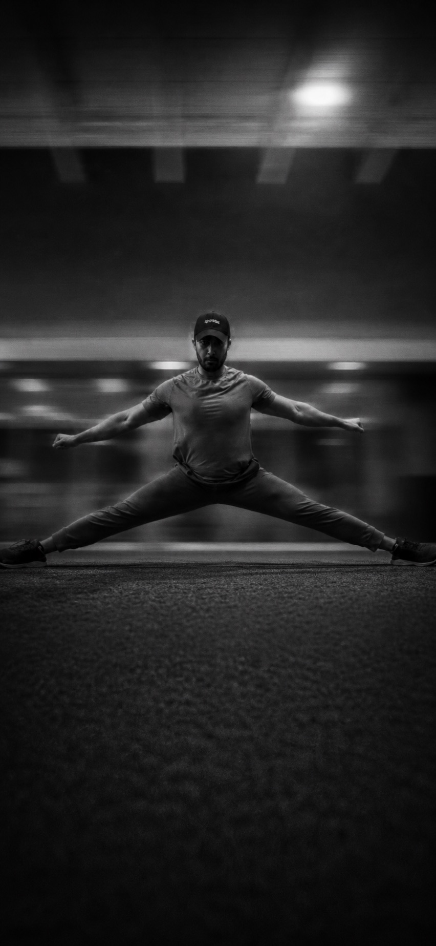 Athlete demonstrating wide-range flexibility