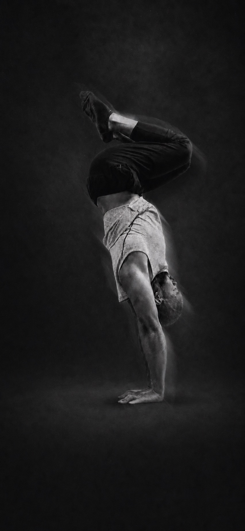 Athlete demonstrating inverted body control
